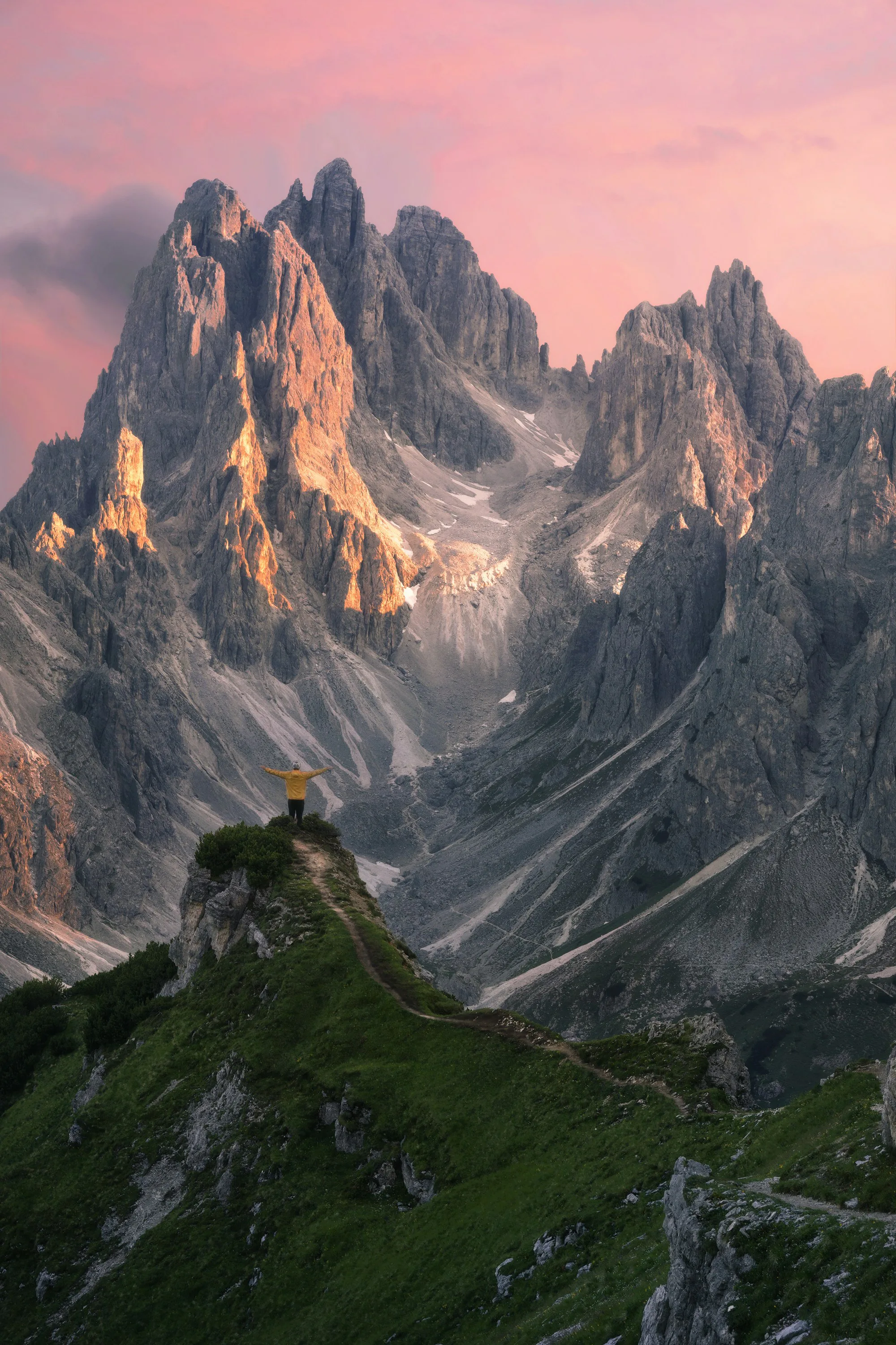 A mountain hut on a ridge